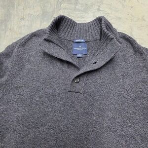 American Eagle Outfitters Men's Dark Gray Shawl Collar Sweater XLT Serious Soft‎